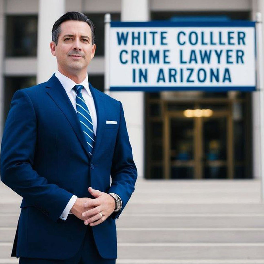 White Collar Crime Lawyer standing in front of law office